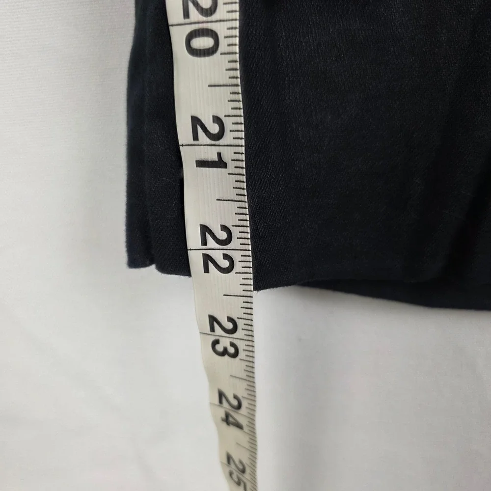 Banana Republic Black Linen Blend Wide Leg Cropped Pants Womens Medium